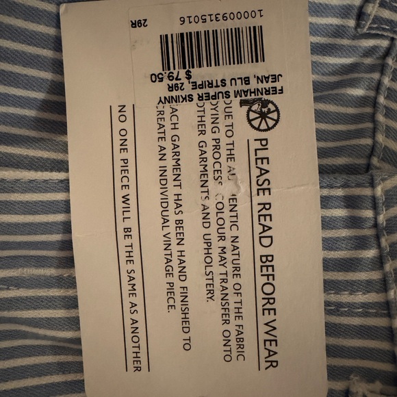 Jack Wills Blue Striped Skinny Women's Jeans - Picture 3 of 3